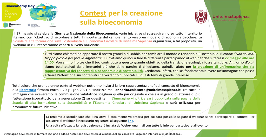 Contest Grafico. La Bioeconomia ha bisogno del tuo aiuto.