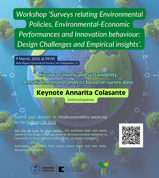 Workshop: “Surveys relating Environmental Policies, Environmental-Economic Performances and Innovation behaviour: Design Challenges and Empirical insights”