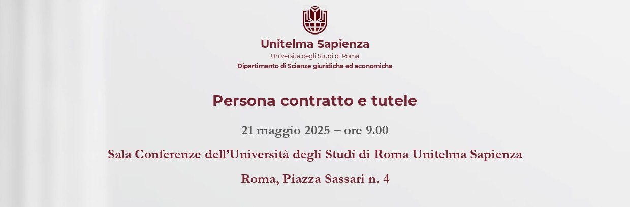 Locandina convegno Persona contratto e tutele - Unitelma, 21 maggio 2025 con link streaming_page-0001